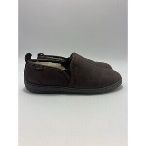CABELA’S Shearling lined Brown Suede Leather Comfort Slippers Men’s Sz 11 Nice